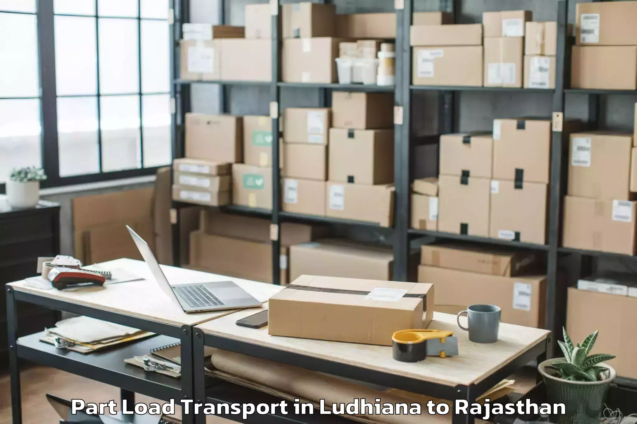 Affordable Ludhiana to Gangapur Bhilwara Part Load Transport